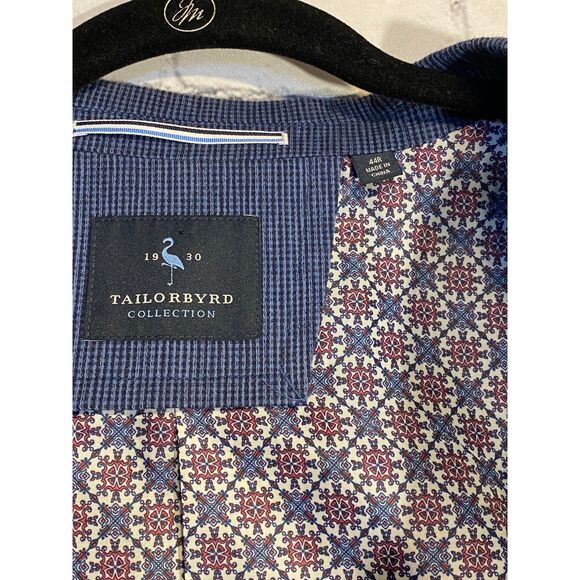 TailorByrd Men's 2 Button Sport Coat Blue Size 44R Fully Lined Stretch Fabric - Picture 7 of 16